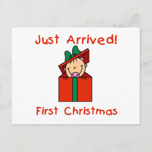 Cartão Postal De Festividades Holiday Baby Girl acabou de chegar Camisetas e pre