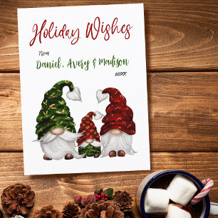 Cartão Postal De Festividades Holiday Deseja A Família Rustic Watercolor Gnome