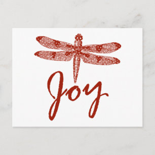 Cartão Postal De Festividades Holiday Joy Dragonfly