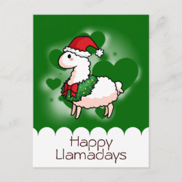 Cartão Postal De Festividades Holiday Llama Elf