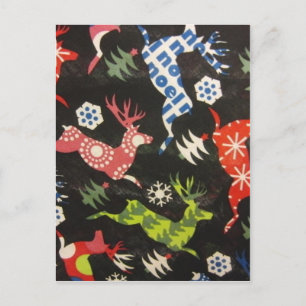 Cartão Postal De Festividades Holiday Reindeer