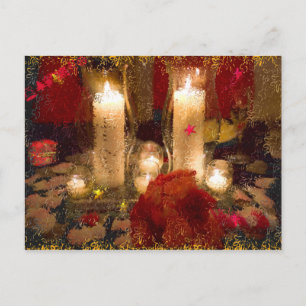 Cartão Postal De Festividades Holidays Candles