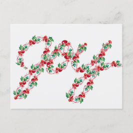 Cartão Postal De Festividades Holly berry JOY