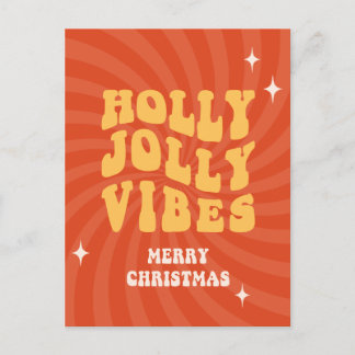 Cartão Postal De Festividades Holly Jolly Vibes - Feliz Natal