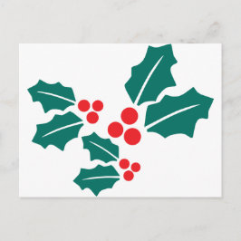 Cartão Postal De Festividades Holly sai do Natal