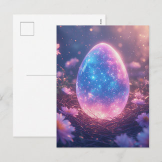 Cartão Postal De Festividades Holographic Neon Easter Egg Card
