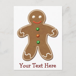 Cartão Postal De Festividades Homem de Gingerpão de Feriado Personalizado