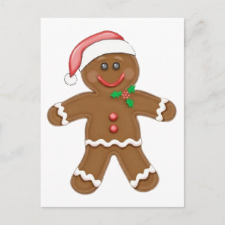 Cartão Postal De Festividades Homem de pão-de-espécie do Natal