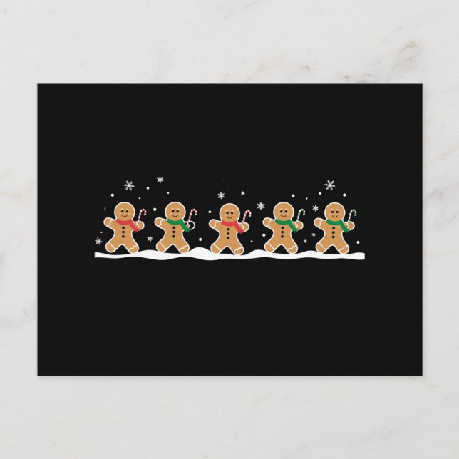 Cartão Postal De Festividades Homem de Pão de Mel Natal Fofo Confeiteiro de Féri (Frente)