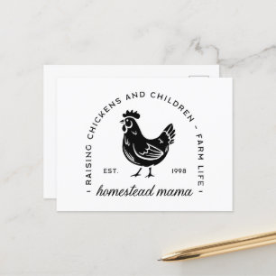 Cartão Postal De Festividades Homesteader galinha mama sahm mãe engraçada cita