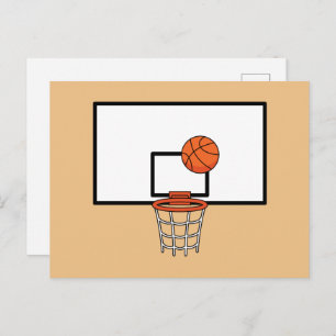 Cartão Postal De Festividades Hoop de basquetebol