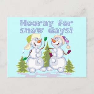Cartão Postal De Festividades HOORAY For Snow Days!