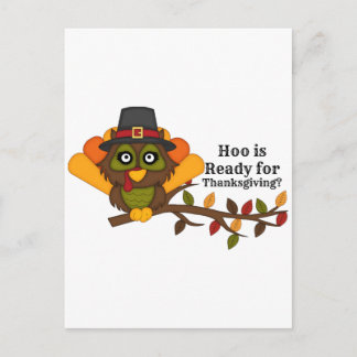 Cartão Postal De Festividades HooThanksgivingBL