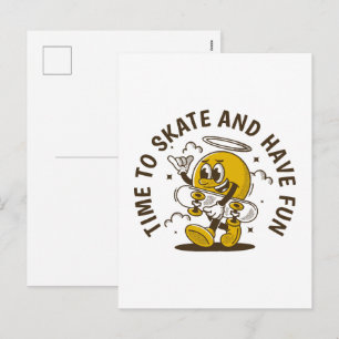Cartão Postal De Festividades Hora de patinar