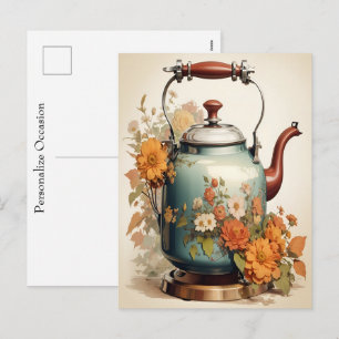 Cartão Postal De Festividades Hora do Café Chá Momento de Reunião Ocasional 