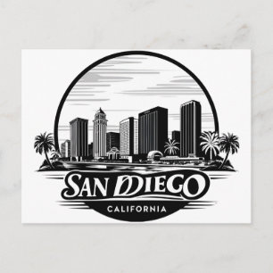 Cartão Postal De Festividades Horizonte de San Diego Califórnia