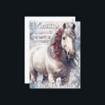 Cartão Postal De Festividades Horse Winter Christmas Watercolor<br><div class="desc">Horse Winter Christmas Watercolor</div>