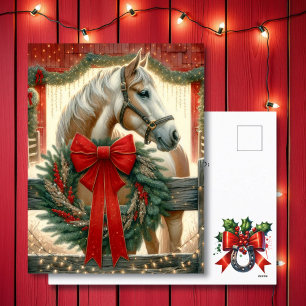 Cartão Postal De Festividades Horto de Aquarela e Fazenda Festiva Natal