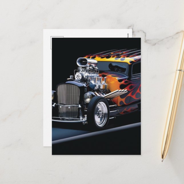 Cartão Postal De Festividades Hot rod (Frente/Verso In Situ)