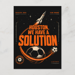 Cartão Postal De Festividades Houston Nós Temos uma Solução Futebol Laranja