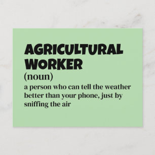 Cartão Postal De Festividades Humor Agrícola - Definição Engraçada do Trabalhado