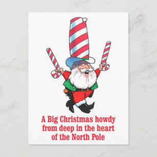 Cartão Postal De Festividades HUMOR Big Christmas Howdy Holiday Greeting