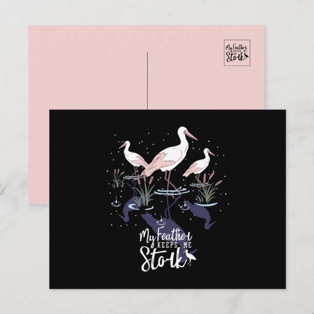 Cartão Postal De Festividades Humor de Tempestade: 'Minha Pena Me Mantém Em Caça (Frente/Verso)