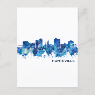 Cartão Postal De Festividades Huntsville Alabama Skyline Blue