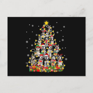 Cartão Postal De Festividades Husky Cachorro Husky Siberiano Engraçado Chapéu