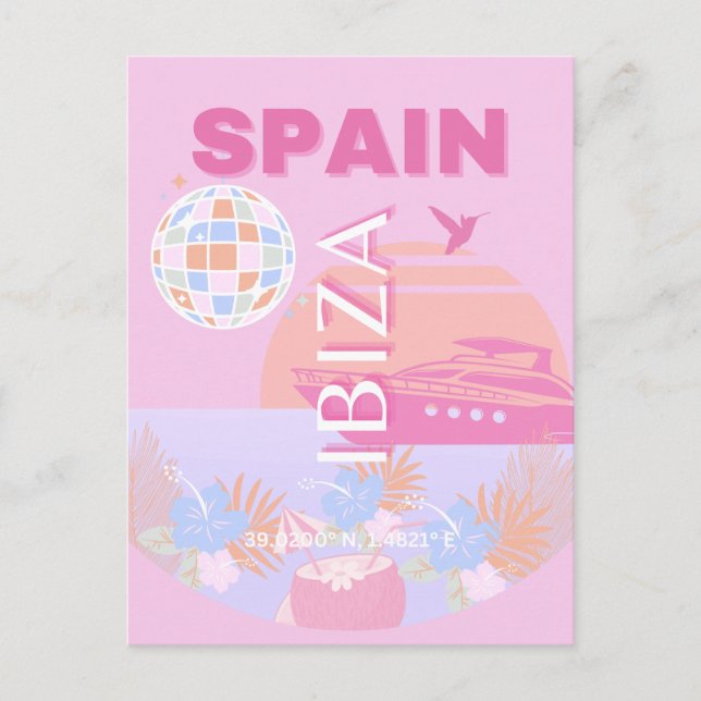 Cartão Postal De Festividades Ibiza, Espanha, Arte de Viagem, Arte de Esquema, R (Frente)