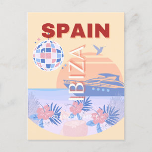Cartão Postal De Festividades Ibiza, Espanha, Arte Viagem, Arte Retroativa, Past