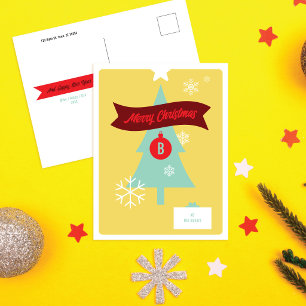 Cartão Postal De Festividades Ícones de Natal Monogramados Cartão de Natal