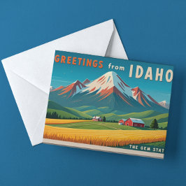 Cartão Postal De Festividades Idaho Mountain Landscape Vintage Impressão
