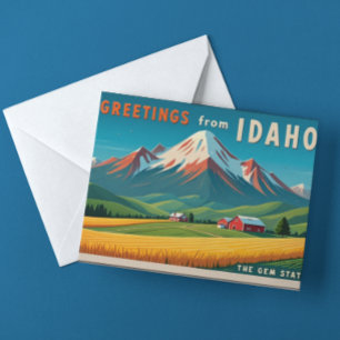 Cartão Postal De Festividades Idaho Mountain Landscape Vintage Impressão