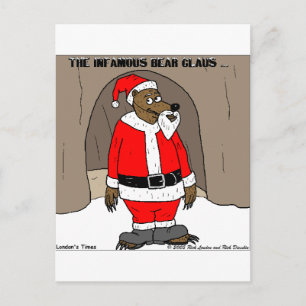 Cartão Postal De Festividades If Santa Clause The Bear Fun Christmas Gifts Tees