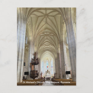 Cartão Postal De Festividades Igreja de Michael rua, Cluj-Napoca, Romênia, sobre