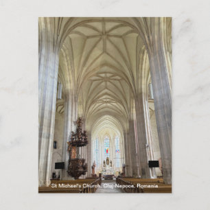 Cartão Postal De Festividades Igreja de São Miguel, Cluj-Napoca, Romênia, em um