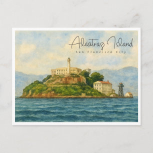 Cartão Postal De Festividades Ilha Alcatraz - San Francisco Viagem Landmark