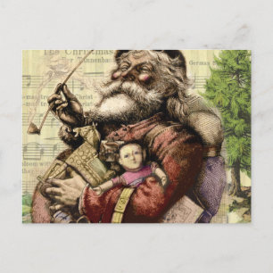 Cartão Postal De Festividades Ilustração Clássica do Papai Noel por Thomas Nast