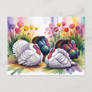 Cartão Postal De Festividades Ilustração Colorida em Aquarela de Perus