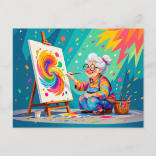 Cartão Postal De Festividades Ilustração de Arte de Pintura da Avó