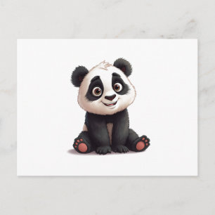 Cartão Postal De Festividades Ilustração de Desenho Animado de Panda Sentado