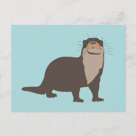 Cartão Postal De Festividades Ilustração de Lontra Cuta