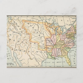 Cartão Postal De Festividades Ilustração de Mapa Histórico dos Estados Unidos de