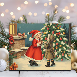 Cartão Postal De Festividades Ilustração de natais vintages