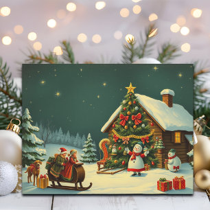 Cartão Postal De Festividades Ilustração de natais vintages