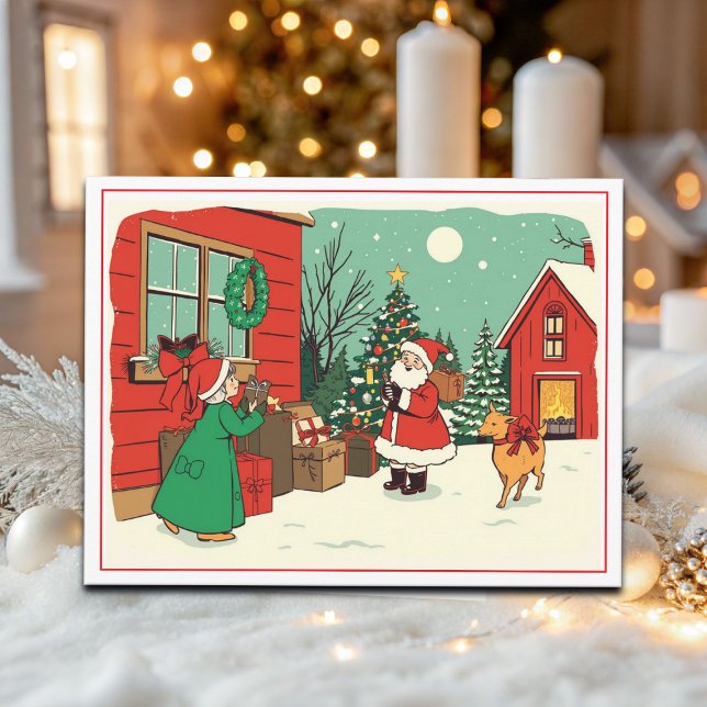 Cartão Postal De Festividades Ilustração de natais vintages (Criador carregado)