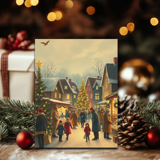 Cartão Postal De Festividades Ilustração de natais vintages (Criador carregado)