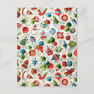 Cartão Postal De Festividades Ilustração de Ornamentos de natais vintages