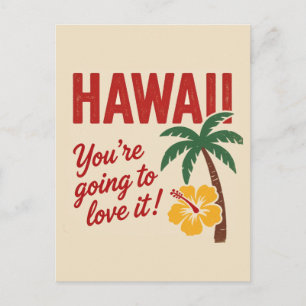 Cartão Postal De Festividades Ilustração de Viagem das Ilhas Havaianas Vintage R